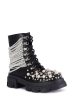 AZALEA WANG TWINKLEY BLACK PEARL EMBELLISHED COMBAT BOOTIE Online