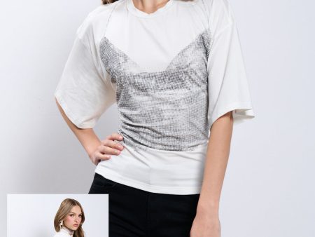 BODY PARTY RHINESTONE T-SHIRT Cheap