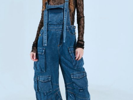 ALWAYS ON YOUR MIND DENIM JUMPSUIT IN BLUE Sale