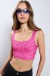 IT GIRL ENERGY RHINESTONE EMBELLISHED CROPPED TANK IN PINK Discount