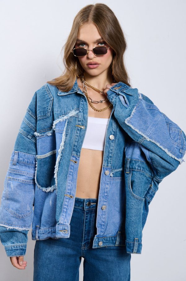 GEORGIA PATCHWORK DENIM JACKET Sale