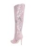 AZALEA WANG CASHY SNAKE EMBOSSED PINK STILETTO BOOT Online