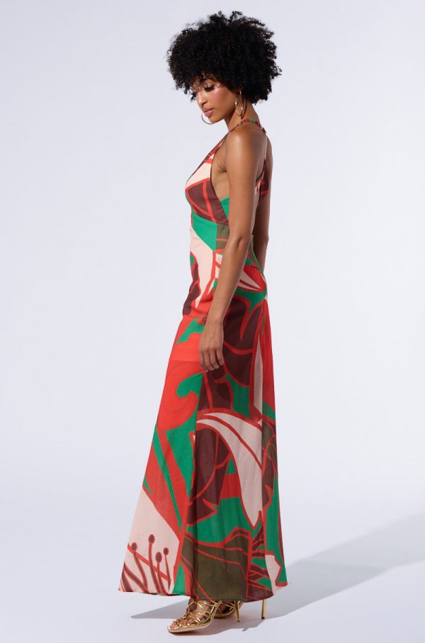 HIBISCUS HONEY PRINTED MAXI DRESS on Sale