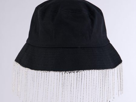 CANT SEE THRU MY DIAMONDS BUCKET HAT IN BLACK Online Sale