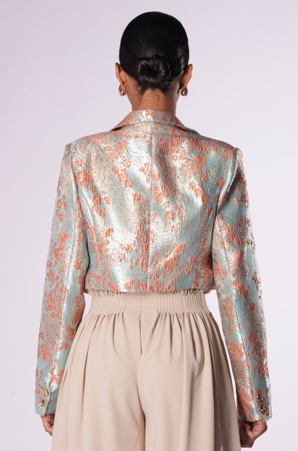 CELIA CROPPED BROCADE BLAZER Cheap