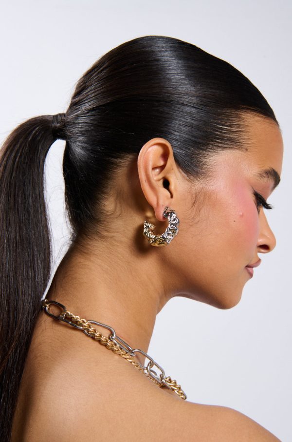 MIXED FEELINGS HOOP EARRING IN GOLD Online now