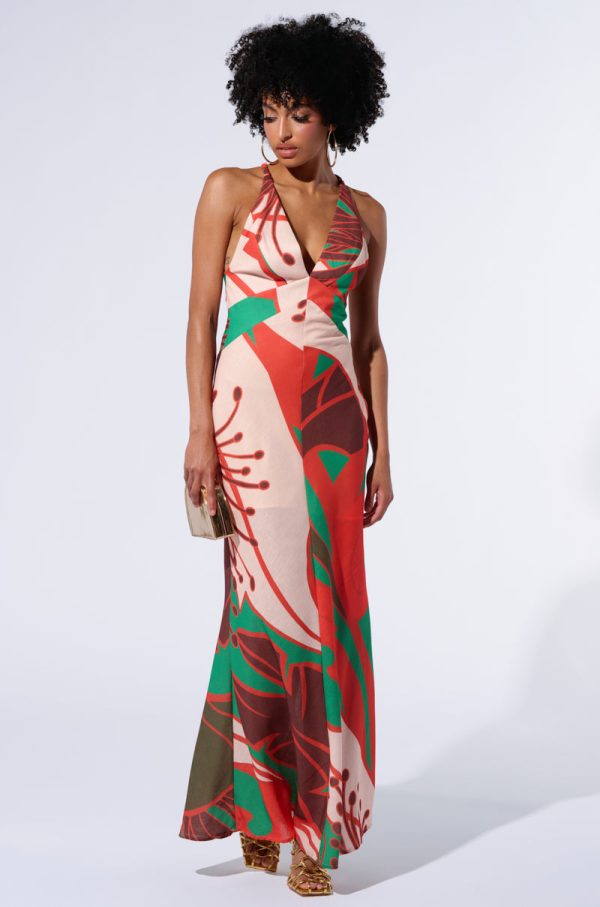 HIBISCUS HONEY PRINTED MAXI DRESS on Sale