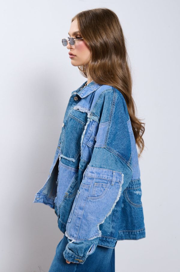 GEORGIA PATCHWORK DENIM JACKET Sale