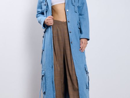 HIGH EXPECTATIONS DENIM TRENCH For Sale