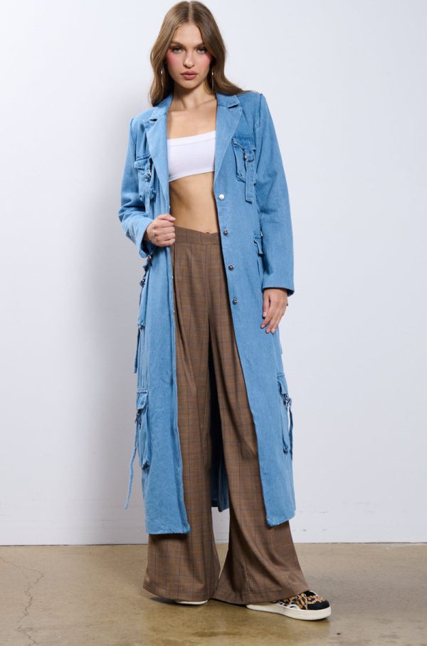 HIGH EXPECTATIONS DENIM TRENCH For Sale