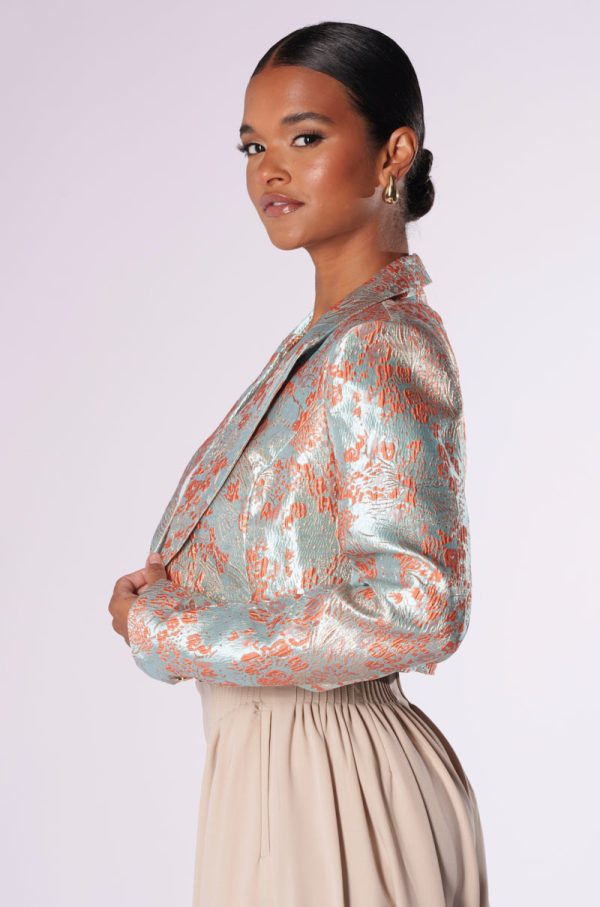 CELIA CROPPED BROCADE BLAZER Cheap