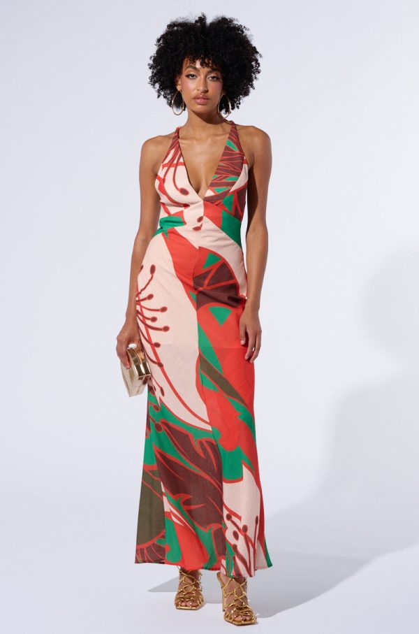 HIBISCUS HONEY PRINTED MAXI DRESS on Sale