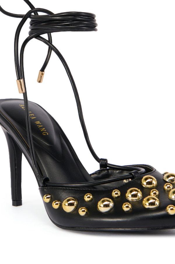 AZALEA WANG AMADEUS BLACK EMBELLISHED PUMP Discount