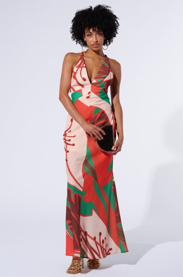 HIBISCUS HONEY PRINTED MAXI DRESS on Sale