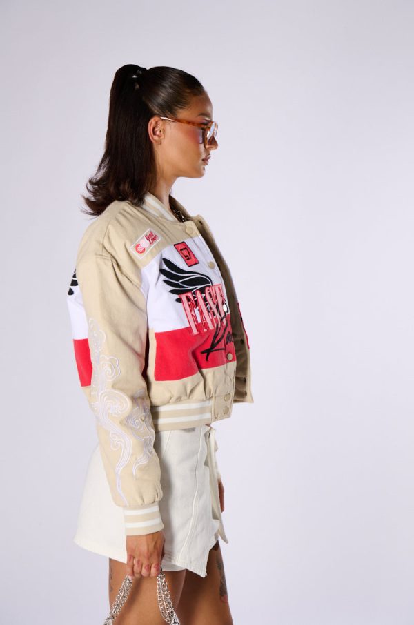 FAST LANE EMBROIDERED BOMBER Sale