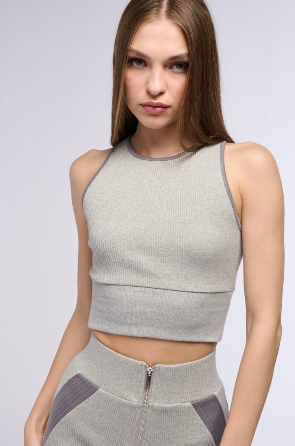 ELEMENT HEATHER GREY RIBBED TANK TOP Hot on Sale