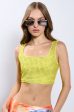 IT GIRL ENERGY RHINESTONE EMBELLISHED CROPPED TANK IN GREEN For Cheap