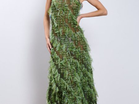 IT FACTOR MESH MAXI DRESS IN GREEN on Sale