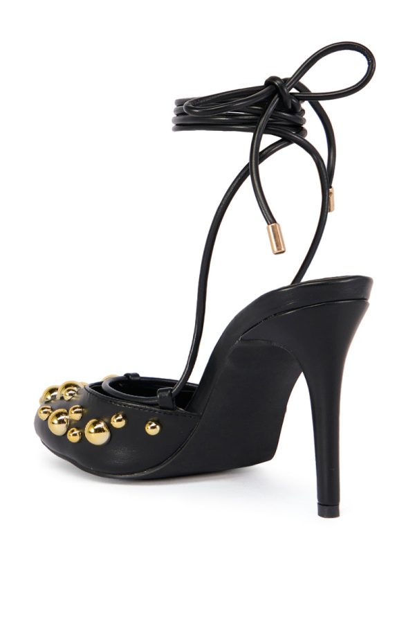 AZALEA WANG AMADEUS BLACK EMBELLISHED PUMP Discount