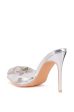 AZALEA WANG VIHAAN PVC PUMP WITH SILVER RHINESTONE BOW For Discount