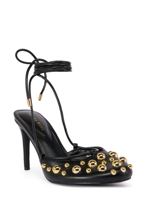 AZALEA WANG AMADEUS BLACK EMBELLISHED PUMP Discount