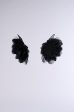 WITH LOVE STATEMENT FLOWER STUD EARRING IN BLACK on Sale