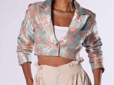 CELIA CROPPED BROCADE BLAZER Cheap