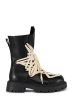 AZALEA WANG ARJUN LACE DETAIL COMBAT BOOTIE IN BLACK Online Sale