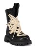 AZALEA WANG ARJUN LACE DETAIL COMBAT BOOTIE IN BLACK Online Sale