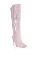 AZALEA WANG CASHY SNAKE EMBOSSED PINK STILETTO BOOT Online