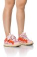 AZALEA WANG CINNABAR PINK AND ORANGE EMBELLISHED SNEAKER Cheap