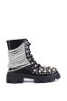 AZALEA WANG TWINKLEY BLACK PEARL EMBELLISHED COMBAT BOOTIE Online