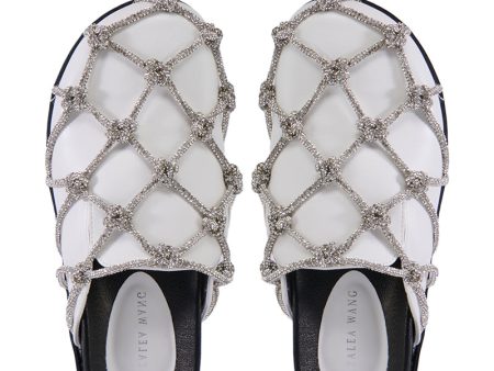 AZALEA WANG SHYLAH WHITE DIAMOND ROPE NETTED FLAT For Sale