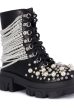 AZALEA WANG TWINKLEY BLACK PEARL EMBELLISHED COMBAT BOOTIE Online