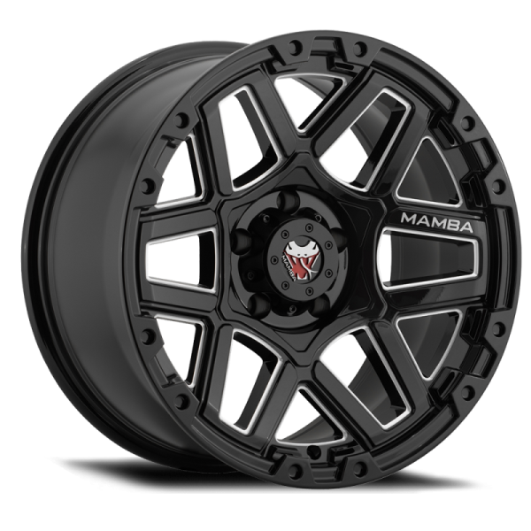 Mamba M23 18x9 5x127 ET12 Gloss Black w  Machined Ball Cut For Discount