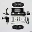 Wilwood HV Tandem M C Kit w L H Bracket & Prop Valve - 1in Bore Black For Cheap