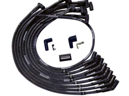 Moroso BBC Over Valve Cover 135 Deg Plug HEI Sleeved Ultra Spark Plug Wire Set - Black Discount