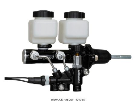 Wilwood Tandem Remote M C Kit w L H Brkt & Prop Valve - 7 8in Bore Black-W Pushrod For Cheap