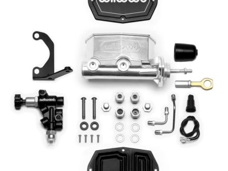 Wilwood Compact Tandem M C - 7 8in Bore w Bracket and Valve fits Mustang (Pushrod) - Ball Burnished For Cheap