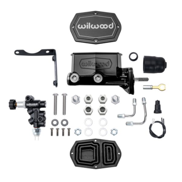 Wilwood Mopar Compact Tandem Master Cylinder Kit w  Combination Valve & Pushrod 15 16in Bore - Black Online now