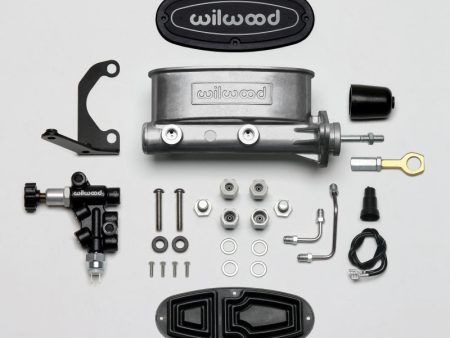 Wilwood HV Tandem M C Kit w L H Bracket & Prop Valve - 15 16in Bore-W Pushrod - Early Mustang Hot on Sale