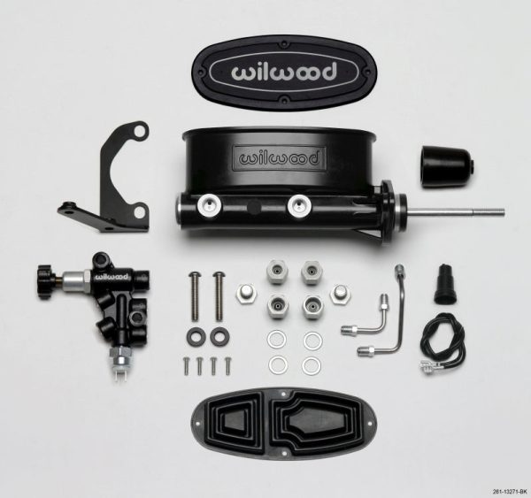 Wilwood HV Tandem M C Kit w L H Bracket & Prop Valve - 7 8in Bore Black-W Pushrod Online