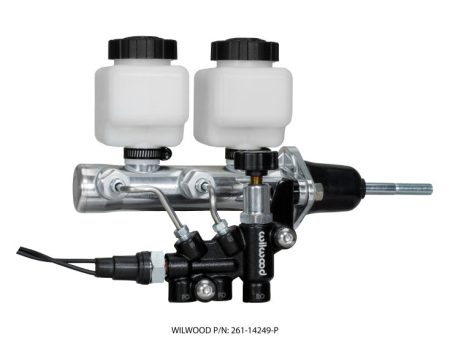 Wilwood Tandem Remote M C Kit w L H Brkt & Prop Valve - 7 8in Bore Ball Burnished-W Pushrod Fashion