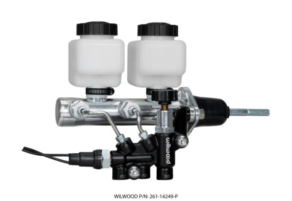 Wilwood Tandem Remote M C Kit w L H Brkt & Prop Valve - 7 8in Bore Ball Burnished-W Pushrod Fashion