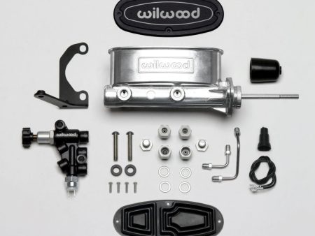 Wilwood HV Tandem M C Kit w L H Bracket & Prop Valve - 15 16in Bore Ball Burnished-W Pushrod on Sale