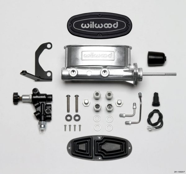 Wilwood HV Tandem M C Kit w L H Bracket & Prop Valve - 15 16in Bore Ball Burnished-W Pushrod on Sale