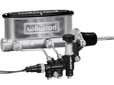 Wilwood HV Tandem M C Kit w L H Bracket & Prop Valve - 7 8in Bore Ball Burnished-W Pushrod Hot on Sale