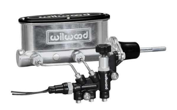 Wilwood HV Tandem M C Kit w L H Bracket & Prop Valve - 7 8in Bore Ball Burnished-W Pushrod Hot on Sale