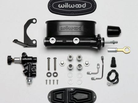 Wilwood HV Tandem M C Kit w L H Bracket & Prop Valve - 15 16in Bore Black-W Push. - Early Mustang Online now