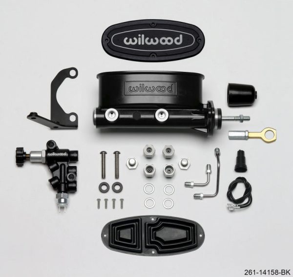 Wilwood HV Tandem M C Kit w L H Bracket & Prop Valve - 15 16in Bore Black-W Push. - Early Mustang Online now